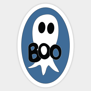 Cute Halloween ghost cartoon with BOO text Sticker